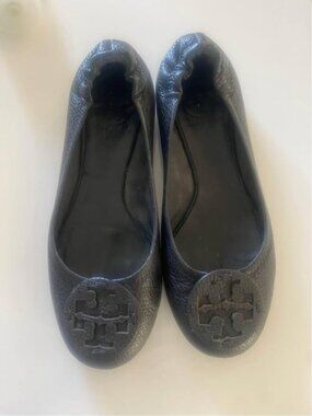 Tory Burch Black Pebble Minnie Flats - Size 6